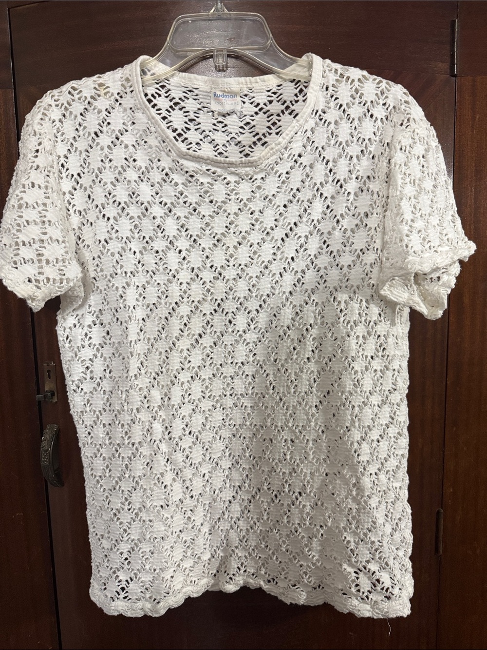 White Crochet Short-Sleeve Top